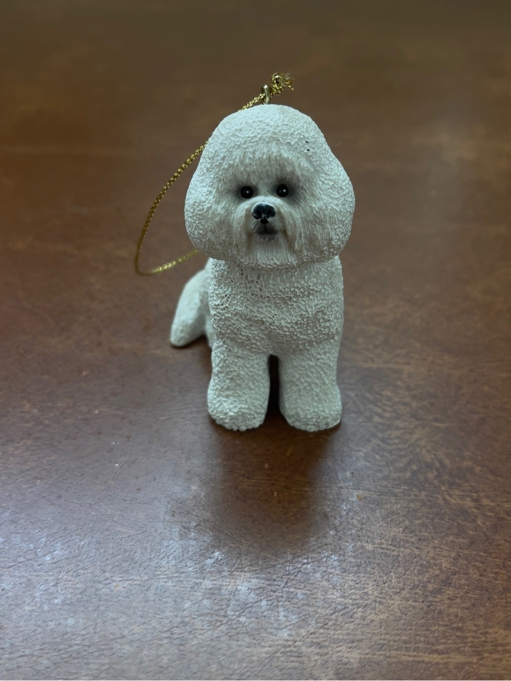 Textured White Bichon Frise / Poodle Dog Christmas Tree Ornament